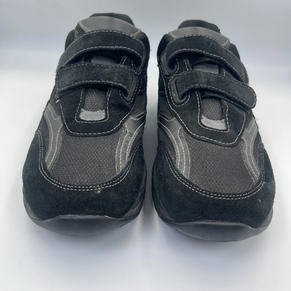 SAS JV Men's 12S Black Leather Mesh Walking Shoes Tripad Comfort
